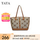 他她（TATA）復古老花托特包女包包大容量手提包單肩包新X3299CX4 啡/棕 F