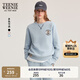 Teenie Weenie小熊女裝衛(wèi)衣2025冬秋新款保暖舒適加絨基礎(chǔ)圓領(lǐng)上衣 淺藍(lán)色 M
