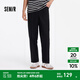 森馬（Semir）休閑褲男磨毛直筒褲25夏季簡(jiǎn)約通勤風(fēng)褲子純色百搭長(zhǎng)褲 黑色90001 L