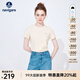 Navigare意大利小帆船短袖T恤衫女夏季圓領(lǐng)百搭體恤衫修身短款基礎(chǔ)款上衣 霜杏 M