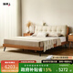 聯(lián)邦（LANDBOND）家具 北歐原木風(fēng)真皮軟靠包實(shí)木床主臥1.8米雙人床北美櫻桃木床 浮云床1.8米 | 真皮靠包