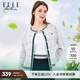 ELLE ACTIVE小清晰撞色格紋針織外套初秋氣質(zhì)休閑通勤高彈舒適毛衣開(kāi)衫女士 灰/白色 XL
