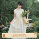 七月夕原創(chuàng)漢服 花田半夏 兩色慵懶風(fēng)無(wú)袖連衣裙簡(jiǎn)約休閑裙子女 漢元素連衣裙米 現(xiàn)貨 S