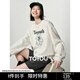 初語(yǔ)百合花重工刺繡衛(wèi)衣女25春秋新款圓領(lǐng)寬松長(zhǎng)袖休閑上衣情侶 花灰色 L
