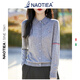 NAOTIEA納奧蒂爾小帆船翻領(lǐng)條紋針織POLO開(kāi)衫女2026春秋新款撞色內搭毛衣 灰色 2XL （建議130-140斤）
