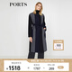 PORTS寶姿 秋冬新品女裝簡約撞色拼接毛呢大衣LV9C008DFF038 丈青 L (8)