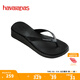 havaianas哈唯納2025年春夏新款厚底增高人字拖外穿夾腳坡跟拖鞋 0090-黑色 35