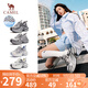 駱駝（CAMEL）【銀月】老爹鞋女撞色厚底休閑鞋 L24A255753W 灰/槍/黑(透網(wǎng)) 37