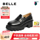 百麗（Belle）七夕禮物樂福鞋女商場款JK學院風厚底小皮鞋百搭A5W1DCA4 黑色 36 (230mm)