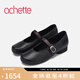 achette雅氏5T21 2025秋季新款休閑一字帶瑪麗珍舒適圓頭淺口女鞋 14-黑色 39