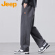 吉普（JEEP）褲子男秋季寬松休閑褲男復古直筒褲男士簡(jiǎn)約百搭男褲深灰XL