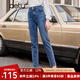 百圖betu女裝秋新款牛仔褲時(shí)尚百搭高腰顯瘦修身牛仔褲女2309T74 牛仔色 L
