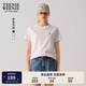 Teenie Weenie小熊短袖T恤女2025年春夏新款基礎(chǔ)時尚易搭刺繡圓領(lǐng)T恤上衣女 象牙白 M 165