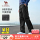 駱駝梭織長(cháng)褲男防潑水寬松闊腿褲情侶戶(hù)外登山工裝風(fēng)休閑長(cháng)褲女 J14CA66645，幻影黑，男 XL