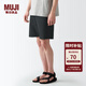 無(wú)印良品 MUJI 男式 棉水洗府綢 短褲休閑短褲男款夏季純棉全棉AED14A2S 黑色 M