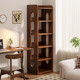小匠材實(shí)木書(shū)架置物架簡(jiǎn)易書(shū)柜一體靠墻窄縫轉角書(shū)架置物儲物柜六層60