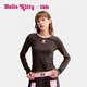 野獸派家居（tbh）三麗鷗Hello Kitty彈力針織棉長(cháng)袖T恤可外穿家居服睡衣女 Hello Kitty彈力針織棉長(cháng)袖T恤 可可豹紋 M