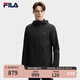FILA 黃景瑜同款|斐樂官方男裝梭織外套2025夏季新款時(shí)尚休閑連帽夾克 正黑色-BK XL 180/100A/XL