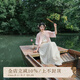 七月夕原創(chuàng)漢服  曉夏 清涼透氣漢元素唐褙子國風(fēng)繡花改良上衣女 春庭曉光  褶裙 現(xiàn)貨 S