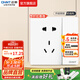 正泰（CHNT）開關(guān)插座2L白 斜五孔插座家用86型暗裝 空調(diào)插座USB插座面板 一開單控五孔10A