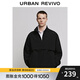 UR2025秋季新款男裝休閑立領(lǐng)拉鏈超寬松罩衫襯衫UUY250006 正黑 M (M-L)