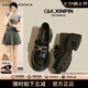 CAMILA KSENIA樂福鞋女2025新款休閑夏季英倫風(fēng)百搭小皮鞋真皮厚底粗跟樂福鞋子 黑色 36