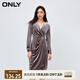 ONLY秋冬氣質(zhì)顯瘦絲絨A字收腰短款連衣裙女|123407023 E09 深塵灰色 L 170/88A