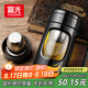 富光玻璃杯男女辦公雙層大容量水杯帶把茶水分離泡茶杯子帶茶隔