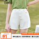 百圖betu女裝夏新款短褲高腰百搭牛仔短褲顯瘦多色短褲女2303T72 米白 S