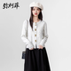 彌柯菲 MEKF白色短款針織開(kāi)衫女秋冬2025新款點(diǎn)點(diǎn)紗韓版圓領(lǐng)毛衣外套長(cháng)袖上衣白色M