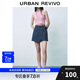 UR2025夏季新款女裝復古休閑一片式系帶牛仔短褲UYU850040