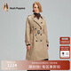 Hush Puppies暇步士女裝女士中長(cháng)款收腰風(fēng)衣外套 130卡其 L