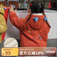 papa爬爬冬季兒童棉服加絨夾棉龍年棒球服連帽男女寶寶保暖洋氣 紅色 90 cm