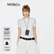 MO&Co.【C+系列】短袖T恤2025夏新品高彈天絲醋酸正肩MBE2TEE032 本白色 M /165