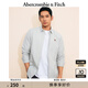 ABERCROMBIE & FITCH【爆款府綢】男裝25春夏美式經(jīng)典小麋鹿通勤長(zhǎng)袖襯衫KI125-5255 綠色條紋 XL (180/116A)