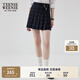Teenie Weenie小熊春季格紋百褶短裙學(xué)院風(fēng)休閑半身裙灰色半裙女裝 撞色 M (165)