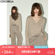 COCOBELLA簡約氣質(zhì)V領針織衫女通勤松弛感小喇叭袖毛衣MZ3112 圖片色 M