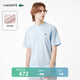 LACOSTE【七夕禮物】法國鱷魚(yú)男裝25春夏新款純色純棉短袖T恤|TH7318 T01/淺藍色 XL 6