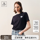 Marc O'Polo/MOP 夏季新款純棉胸前繡花圓領(lǐng)透氣短袖T恤女士 藏青色898 XS 160