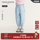 Teenie Weenie Kids小熊童裝25年夏季新款女寶寶寬松荷葉邊燈籠褲 藍色 100 cm