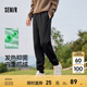 森馬（Semir）休閑褲男搖粒絨針織褲發(fā)熱抑菌寬松束腳褲冬季長(cháng)褲情侶錐形褲 黑色90001 L