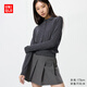 優(yōu)衣庫女裝精紡美利奴羊毛POLO領(lǐng)針織衫/通勤25秋冬新款478333 07 青灰色 S /155/80A