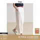 旅途原品ltyp 100%漢麻九分/五F短庫氣球褲 休閑百搭哈倫褲女秋 九分褲-象牙白 M