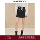 MAXRIENY【商場(chǎng)同款】精致復古風(fēng)短褲復古花邊雙排扣裙褲 黑色 M 02/36