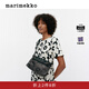 marimekko【Unikko游霓可印花】瑪莉美歌2025春夏新款黑色拉鏈單肩包 深灰色，灰色