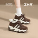 ZHR厚底8CM內增高女鞋復古輕便百搭運動(dòng)老爹鞋女 KS99 咖啡色 35