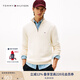 TOMMY HILFIGER【半拉鏈小高領(lǐng)】25新款秋冬男純棉平紋立領(lǐng)商務(wù)休閑針織衫 【休閑合身版】米白色AEF XS （推薦：120斤以下）