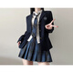 閃動(dòng)少女（SHANDONGSHAONV）三本jk水手服宇宙光環(huán)JK制服春季鉗色西裝外套學(xué)院套裝西服 原岡女子+鉗西裝+襯衫+領(lǐng)帶+徽章 XS (西裝發(fā)S)