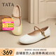 他她（TATA）2025秋商場同款時尚百搭女瑪麗珍鞋新款YFF03CQ5 米白/棕 36