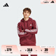 adidas休閑加絨加厚連帽衛(wèi)衣套頭衫男裝阿迪達(dá)斯官方輕運(yùn)動   暗紅   S